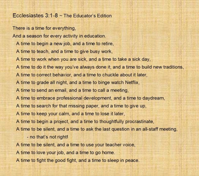 A Time to...The Educator's Edition